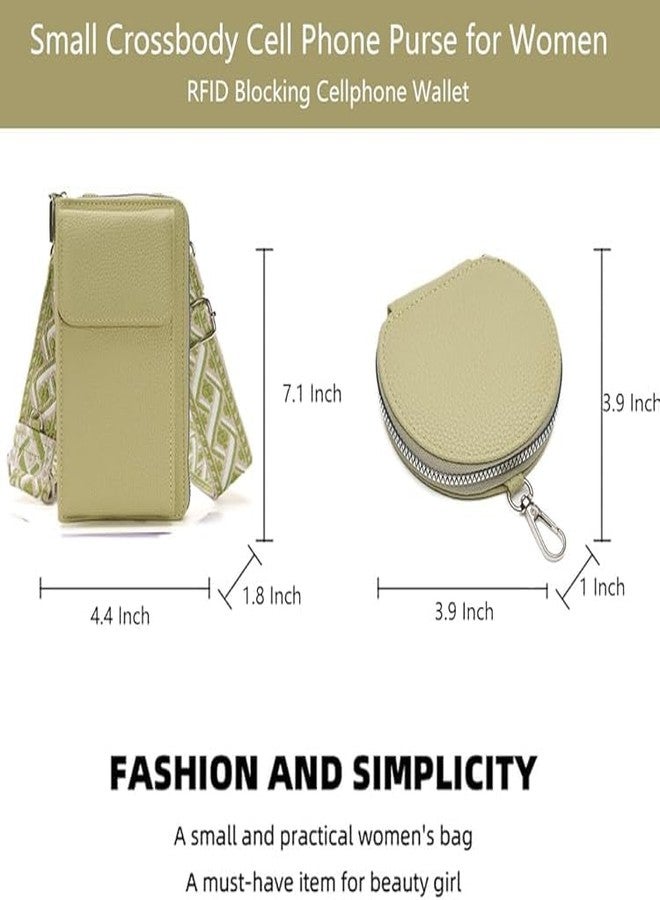 موكا حقيبة كروس صغيرة للنساء من موكا، مزودة بحامل للهاتف المحمول، وجيب، ومحفظة، وحزام كتف قابل للتعديل، وفتحات للبطاقات، ومحفظة صغيرة للعملات المعدنية (أخضر). - Image 3